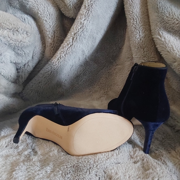 Enzo Angiolini Blue Suede PeepToe Booties - Picture 4 of 4